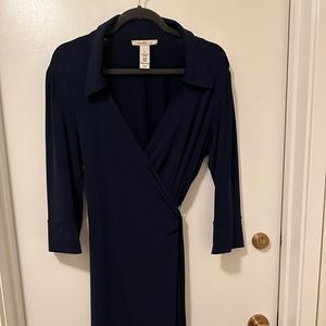 Navy wrap dress by Laundry